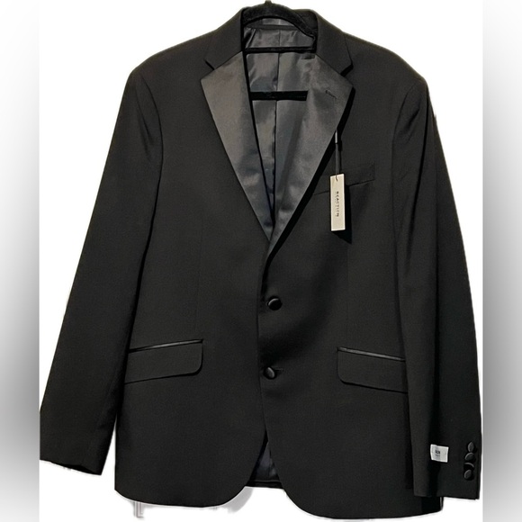 Kenneth Cole Reaction TECHNI-COLE Performance Notch Lapel Tuxedo, Black, 42R - Picture 2 of 12
